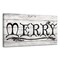 Crafted Creations White and Black 'MERRY' Christmas Canvas Wall Art Decor 18" x 36"